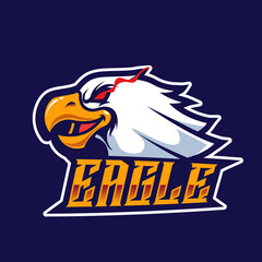 head eagle angry mascot for sports and esports logo vector illustration