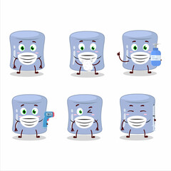 A picture of blueberry marshmallow cartoon design style keep staying healthy during a pandemic