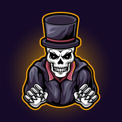skull magician, logo illustration for esport team and streamer © Ilhustrator