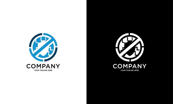 Logo template with the image of the bug in circle for pest control company