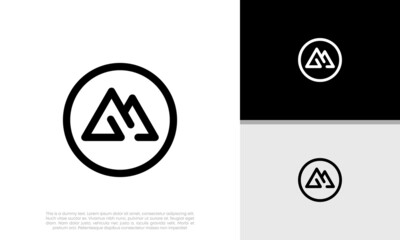 Initials M logo design. Initial Letter Logo.	