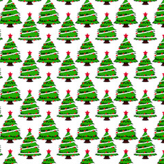 seamless  holiday pattern of christmas tree for printing, wallpaper, rapping paper, gift boxes etc