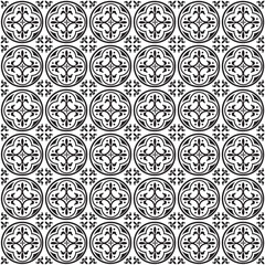 Vector seamless pattern with lettering Happy Easter and mandala shape. Perfect texture for your Easter printing and textile design, paper, fabric, book cover, web and magazine pages background.
