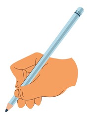 Hand with pencil, writing or drawing skills vector