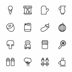 Food outline Icons, stroke - vectors
