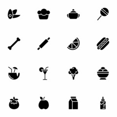 Food Glyph Icons - solid, vectors