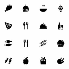 Food Glyph Icons - solid, vectors