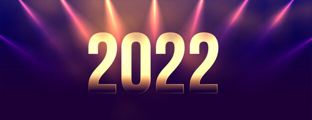 2022 new year banner with focus light effect