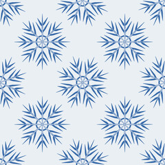A seamless pattern on a square background is snowflakes. Design element