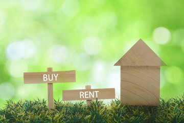 Naklejka premium RENT or BUY