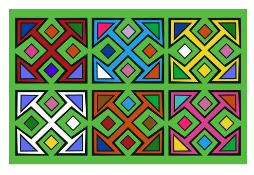 mola kunayala sanblas svg editable green