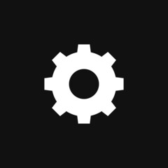 Gear icon on grey background