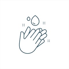 washing hand icon line style graphic design vector