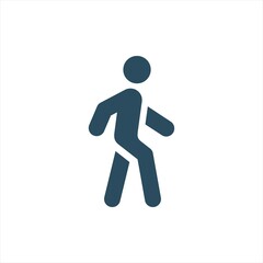 walking guide information pictogram icon flat style graphic design vector