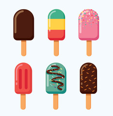 set of ice cream vector illustration