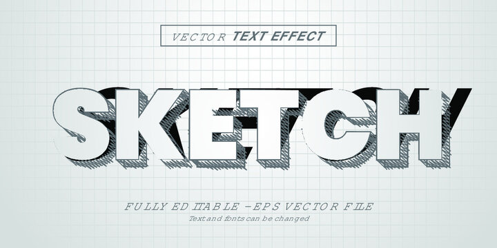 Pencil sketch text effect. editable font style