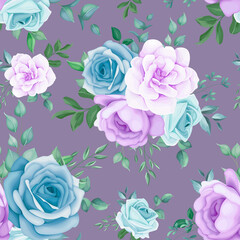 Elegant hand drawing floral seamless pattern