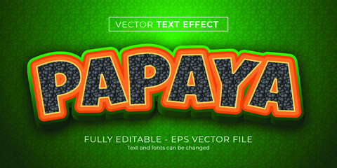 Papaya text effect, editable text style