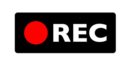 REC icon for recording such as video cameras.