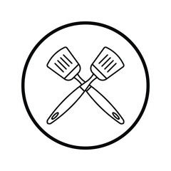 spatula - kitchen utensil icon vector design template on white background
