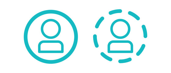 Round user icon. Flat simple vector illustration.