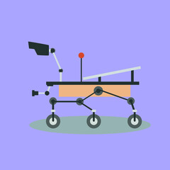 Space Rover Cartoon Flat Vector Illustration