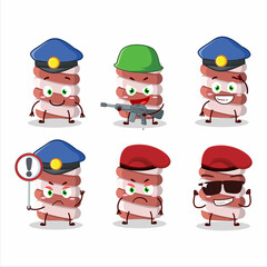 A dedicated Police officer of red marshmallow twist mascot design style