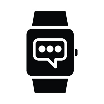 Message smart watch Vector icon which is suitable for commercial work and easily modify or edit it

