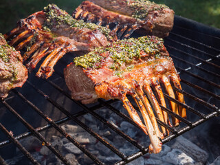 Rack of Lamb on the BBQ Grill