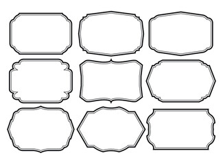 Set of frames border design vintage