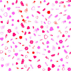 Cute hand drawn hearts seamless pattern, lovely romantic background, great for Valentine's Day, Mother's Day, textiles, wallpapers, banners - vector design