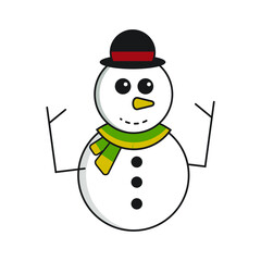 vector snowman on white background