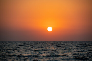The  Beautiful Sunset in the sea, Karachi, Pakistan. 
