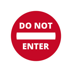 do not enter sign on a white background