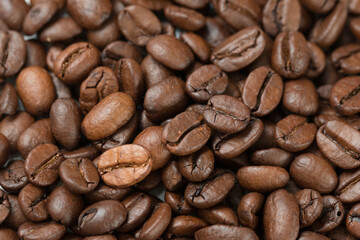 Close up of Spilled Coffee Beans, Texture, wallpaper