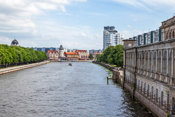 Kaliningrad, Russia, June 24, 2021. Typical street in historical part of the city