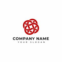 Red knot logo design vector template