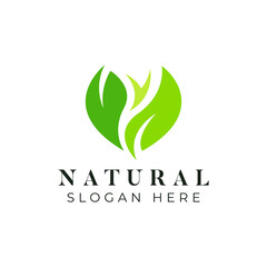 Fototapeta premium Abstract Green Leaf Logo Template