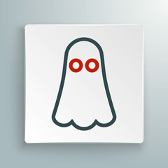 Line Ghost icon isolated on white background. Happy Halloween party. Colorful outline concept. Vector