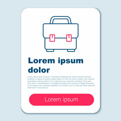 Line Toolbox icon isolated on grey background. Tool box sign. Colorful outline concept. Vector