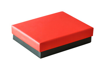 Mockup red and black box isolated on white background