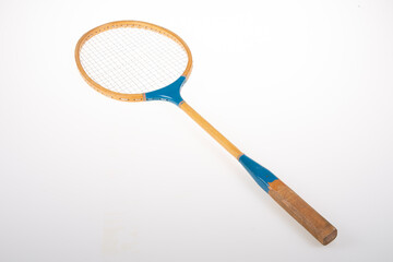 Badminton racquet wooden blue vintage look