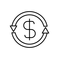money transfer icon, money vector, dollar illustration