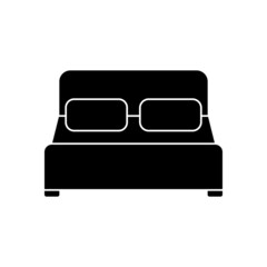 double bed icon, bed vector, sleep illustration