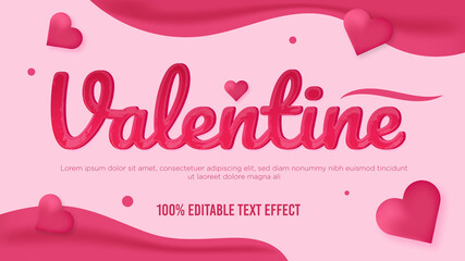 pink valentine text effect template - obrazy, fototapety, plakaty