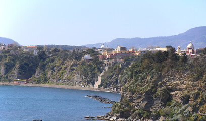 Fototapeta na wymiar coastal landscape of the Islands of Napoli province, Italy 