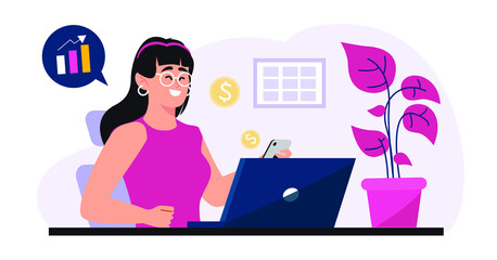 Crypto winner traders are making money trading cryptocurrencies sitting at home through laptop and mobile , Monetization, traders, investors, stay at home, earn money form home.