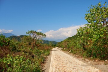 Paved road in rural India