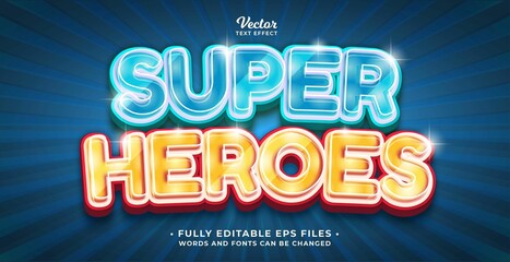 super heroes text effect editable eps cc