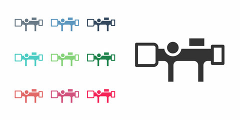 Black Sniper optical sight icon isolated on white background. Sniper scope crosshairs. Set icons colorful. Vector